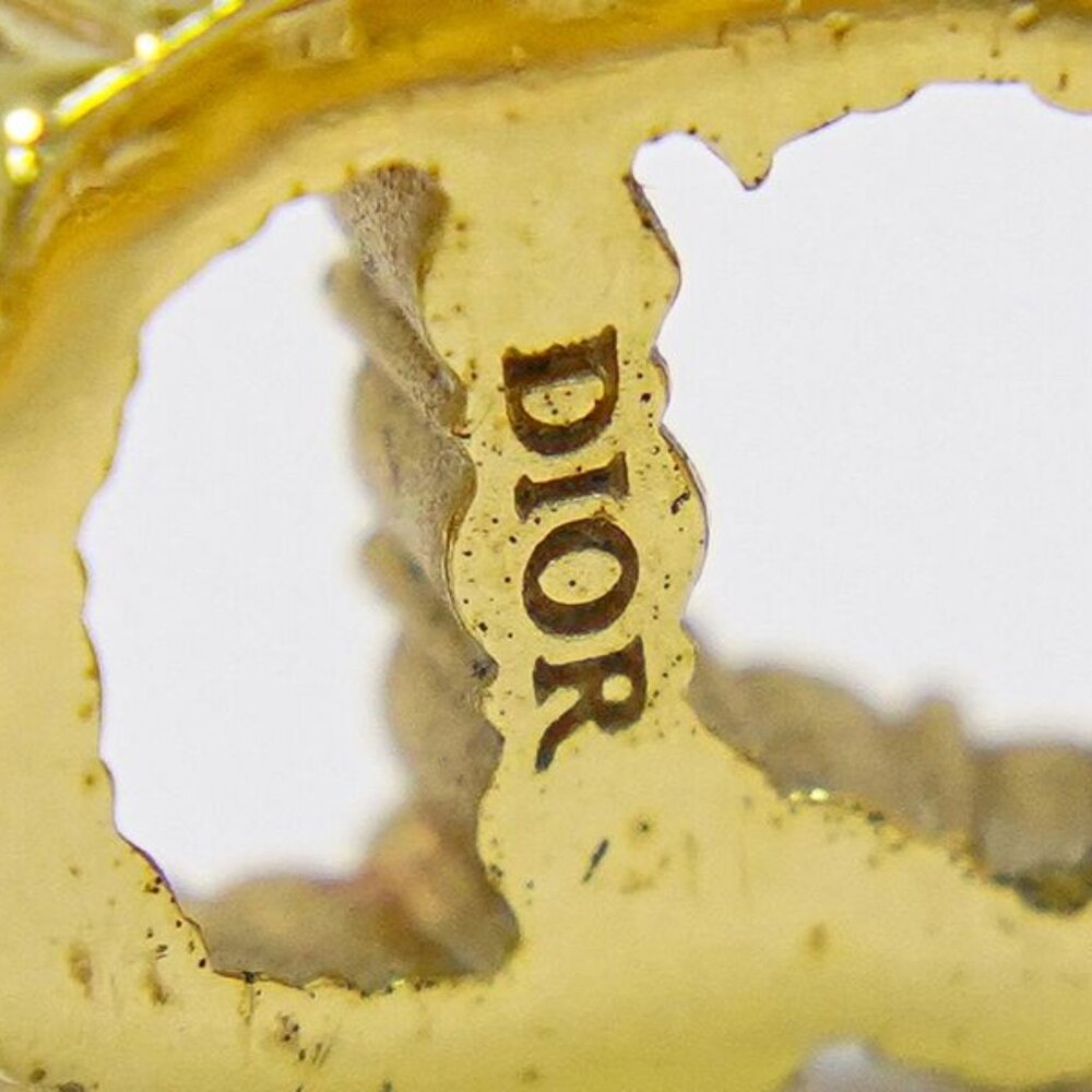 Dior CD Logo Rhinestone Ring S Gold Plated - Picture 9 of 10